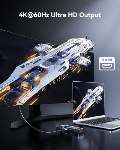 Dockcase Explorer Edition: 6-in-1 Visual Smart USB C Hub – Close-up Detail