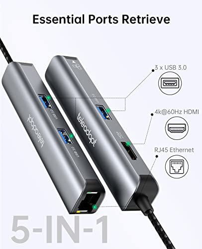 Teleadapt Hub: Teleadapt USB Type-C 5-in-1 Hub Adapter 4K – Packaging