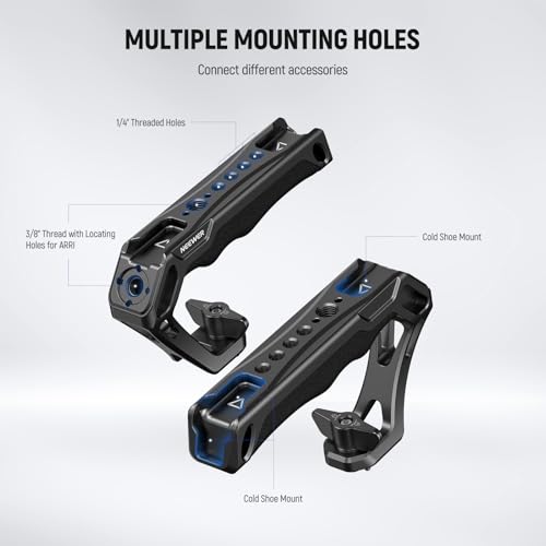 NEEWER Camera Top Handle with 3/8" Wing Screw & Locating – Side View