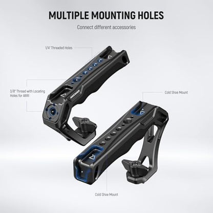NEEWER Camera Top Handle with 3/8" Wing Screw & Locating – Side View
