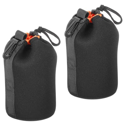 PATIKIL Camera Lens Bag: 2 Pcs 3.7" ID x 7.1" H Drawstring – Front View