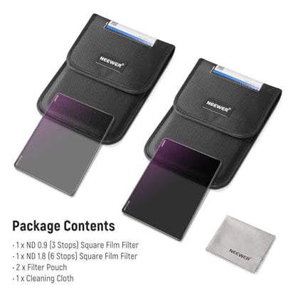 NEEWER Filter: NEEWER 2 Pack ND0.9/1.8 Square ND Filter – Size Reference