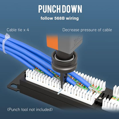 Panel iwillink: iwillink 24-Port Cat6 Patch Panel 10Gbps – Close-up Detail