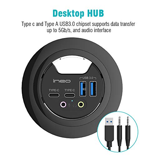 2type ineo: ineo Grommet Desk-Fit 2.3-2.4 inches Diameter – Side View
