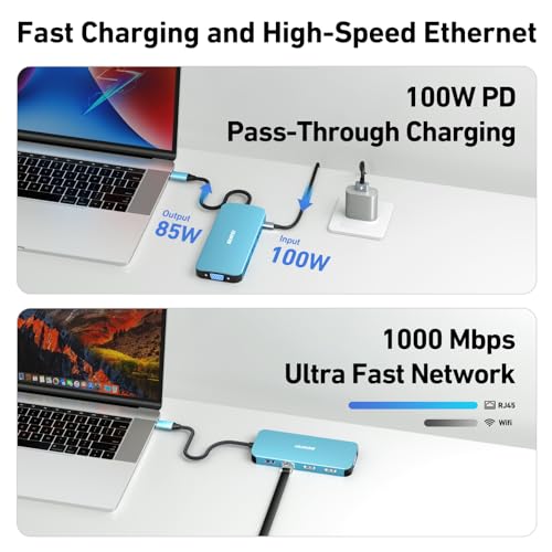 Benfei Hub: Benfei 11-in-1 USB C Hub Triple Display Docking – Close-up Detail