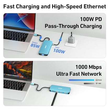 Benfei Hub: Benfei 11-in-1 USB C Hub Triple Display Docking – Close-up Detail
