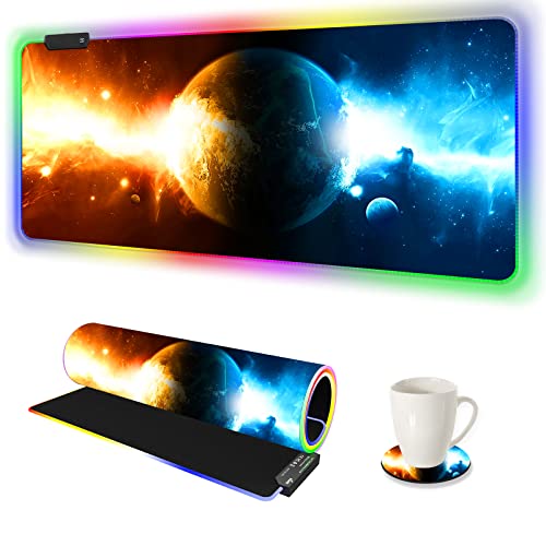 Mouse Mat: ARTSO RGB Gaming Mouse Pad Large Extended LED – Front View