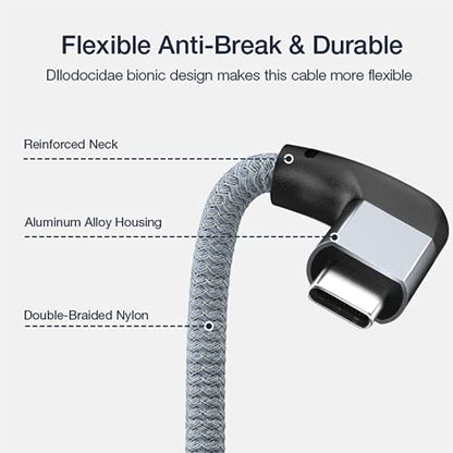 Usebean Right Angle USB C Extension Cable – Close-up Detail