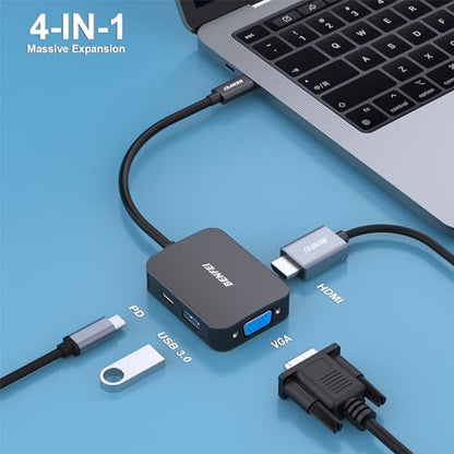 Adapter Benfei: BENFEI USB C HUB 4in1 USB Type-C to HDMI – Side View