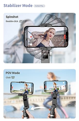 Stabilizer Gimbal: 3-Axis Smartphone Stabilizer with Tripod – In Use