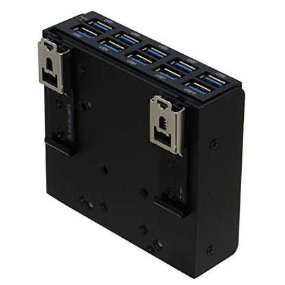 Mounting Sedna: SEDNA USB 3.1 Gen 1 10 Port DIN-Rail – Front View