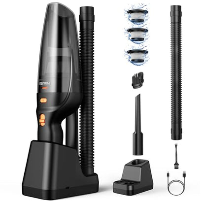 Vacuum Car: POWJIELI Handheld Vacuum Cordless Rechargeable – Front View