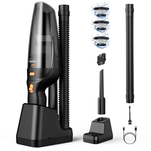 Vacuum Car: POWJIELI Handheld Vacuum Cordless Rechargeable – Front View