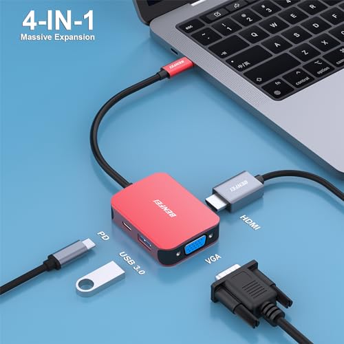 Adapter Benfei: BENFEI USB C HUB 4-in-1 USB Type-C to HDMI – Side View