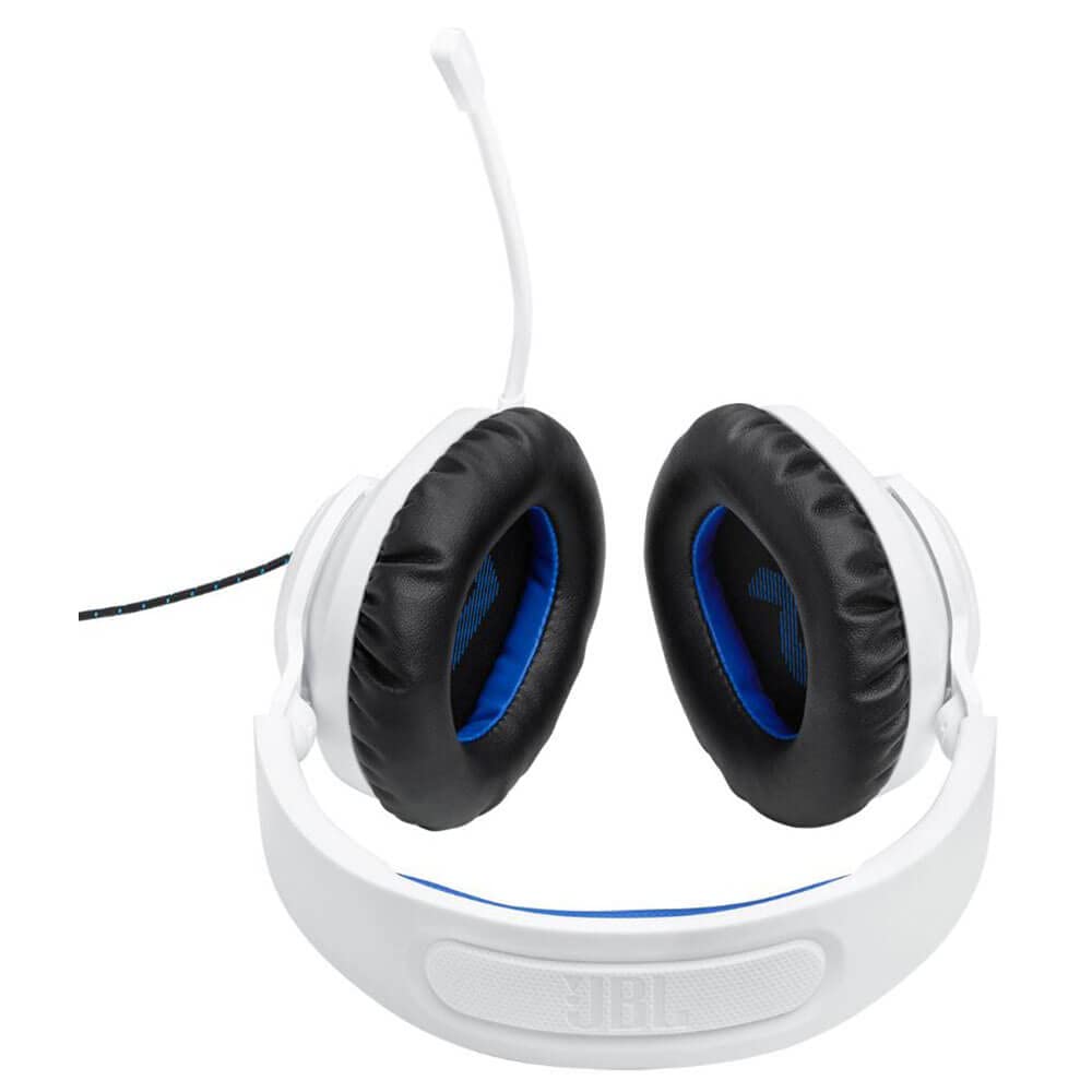 JBL Quantum 100P Console - Gaming Headset for Playstation (White),White/Blue, Medium