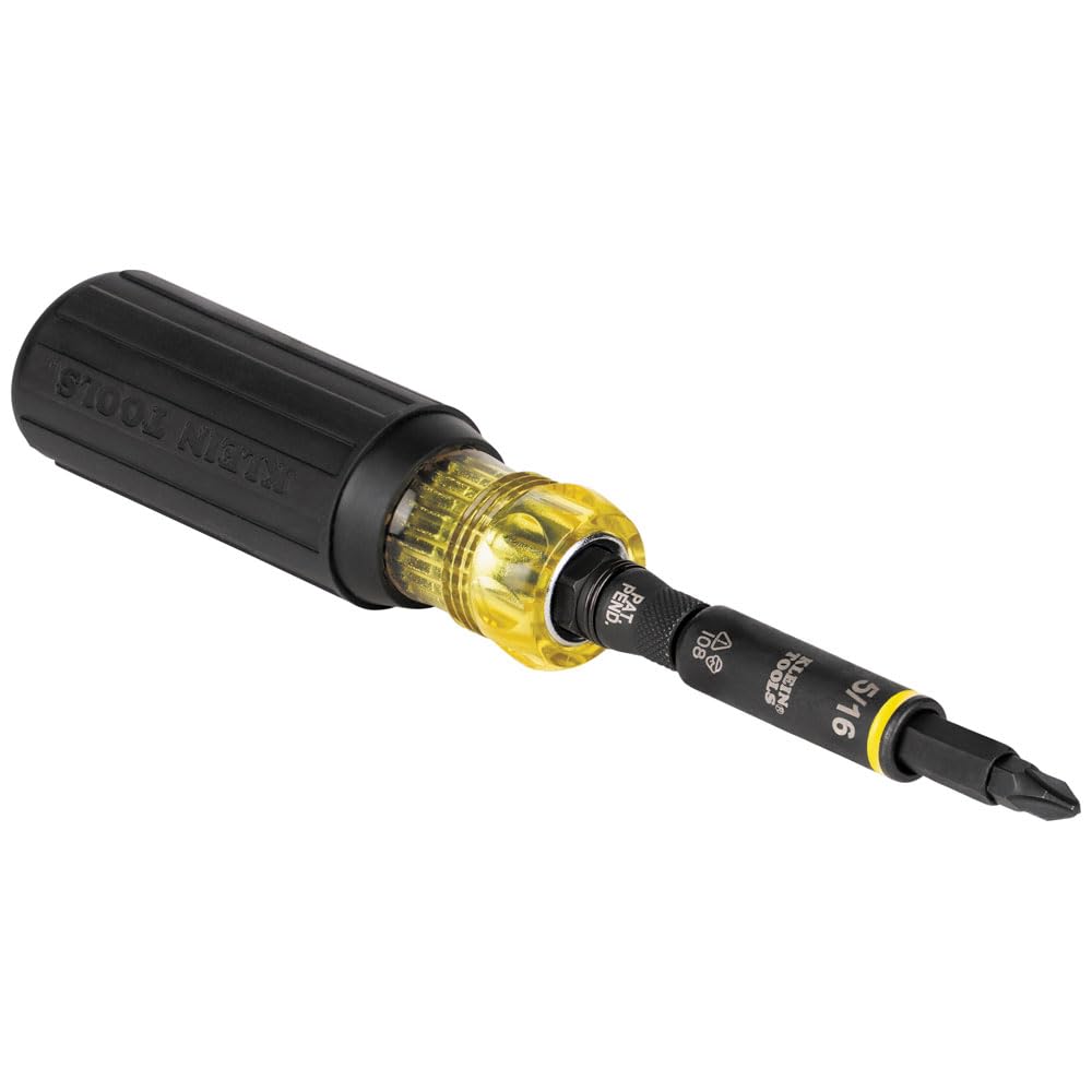 Klein Tools 32500HD Multi-Bit Screwdriver/Nut Driver, Impact Rated 11-in-1 Tool with Phillips, Slotted, Square and Torx Tips