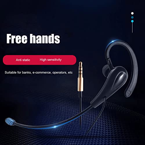Call Center Headset: ASHATA Single Ear Hook 3.5mm Noise – Side View