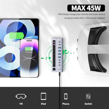 Powered Hub: Minisopuru USB C Hub 10Gbps Data Transfer – In Use