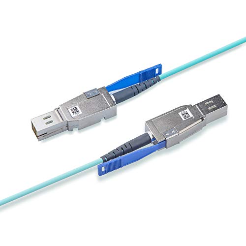 SAS SFF: 10Gtek Mini SAS HD SFF-8644 to SFF-8644 AOC Fiber – In Use