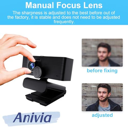 Webcam Anivia: Anivia 1080p Full HD Webcam with Mic and – Side View