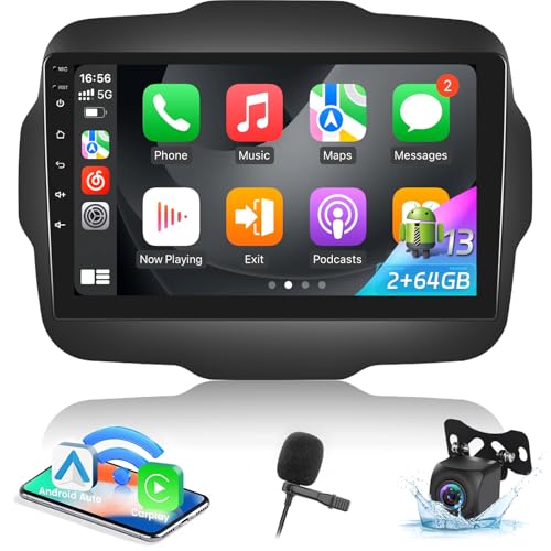 2+64G Android Car Radio for Jeep Renegade 2015 2016 2017 – Front View