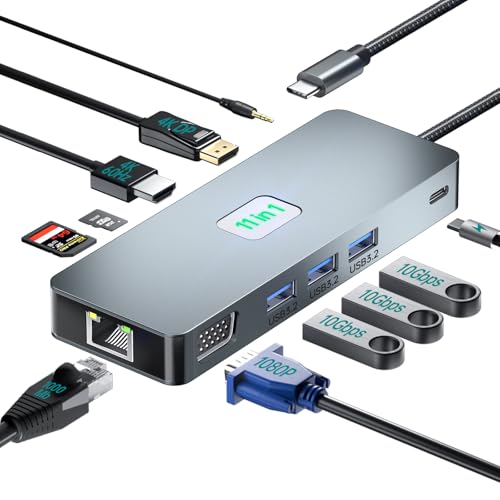 Laptop Docking Station: Homsmark 11-in-1 Dual Monitor 3.2 – Front View