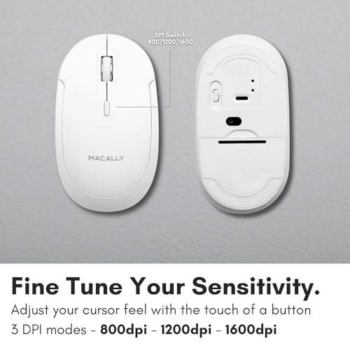 Macally Wireless Bluetooth Mouse – Back View