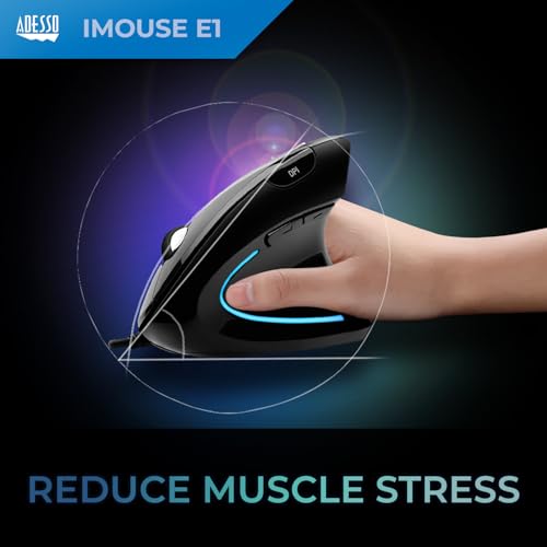 Adesso Wired Vertical Ergonomic Illuminated Optical – Side View