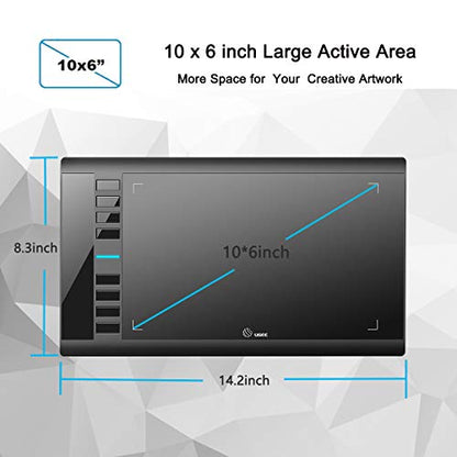 Tablet Graphics: UGEE M708 10x6 Inch Large Drawing Tablet – Side View