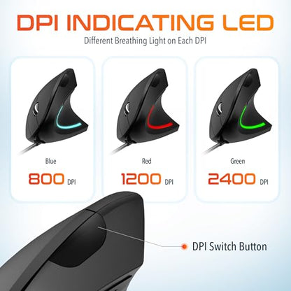 Delton S12: Ergonomic Vertical Wired Mouse – Feature Highlight