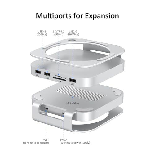 Mac Akyyajaure Hub: 9-in-1 Aluminum Stand and Dock for Mac – Side View