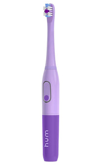 hum by Colgate Smart Battery Toothbrush Kit, Sonic Toothbrush with Travel Case, Purple