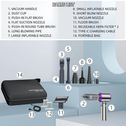 Vacuum Car: LYCVVVGS Handheld Car Vacuum Cleaner 21000PA – Side View
