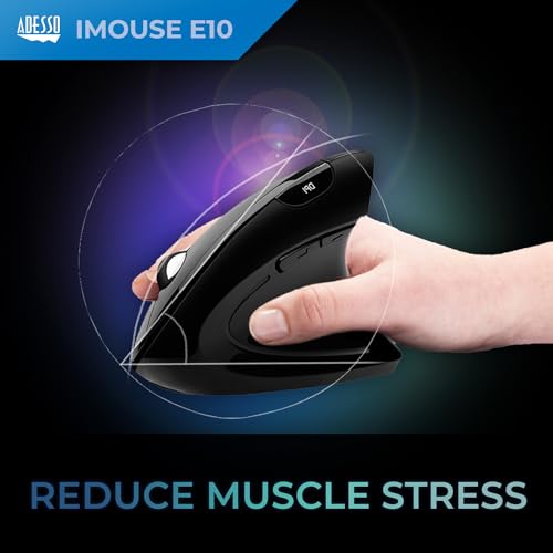 Adesso iMouse E10: Vertical Ergonomic Optical 6-Button 2.4 – Close-up Detail