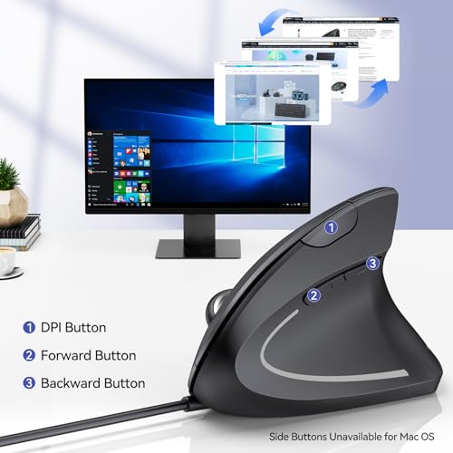 Mouse DPI: TECKNET Wired Mouse 6400 DPI Ergonomic Mouse – Feature Highlight