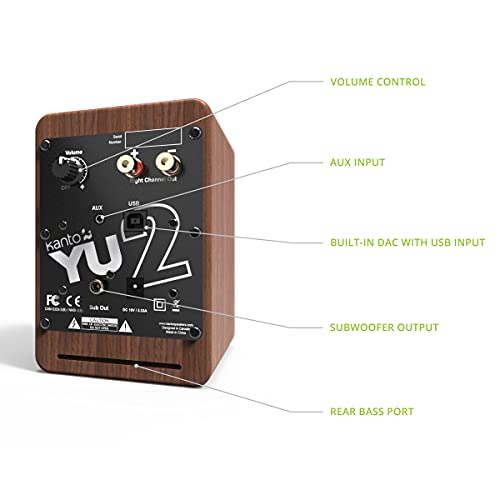 Kanto YU2: Powered Desktop Computer Speakers 3 Drivers 3/4 – Close-up Detail