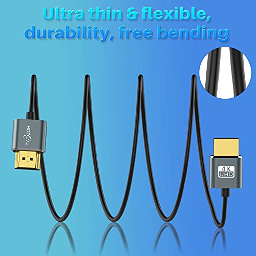 Twozoh Flexible: Ultra-Thin HDMI Cable 30FT 2 Pack – Side View