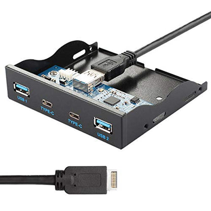 Front Panel: JSER USB 3.1 Front Panel Header 19pin to USB-C – Side View