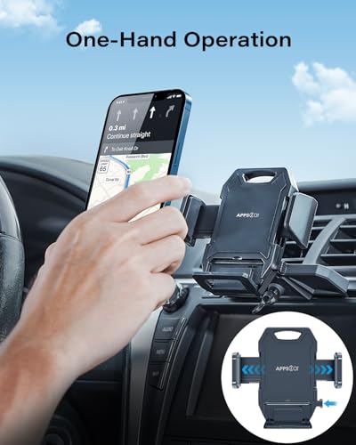APPS2Car Sturdy CD Slot Phone Mount with One Hand Operation – Side View