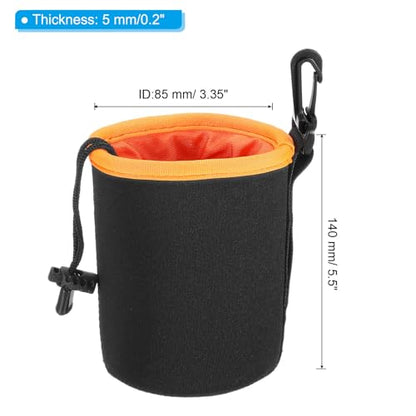 PATIKIL Camera Lens Bag: 1 Pcs 3.3" ID x 5.5" H Cylindrical – Side View
