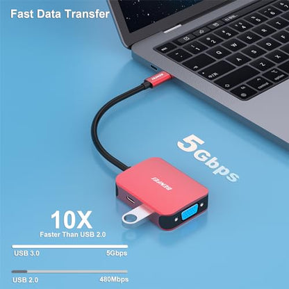 Adapter Benfei: BENFEI USB C HUB 4-in-1 USB Type-C to HDMI – In Use