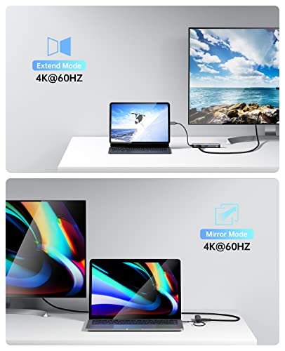 Teleadapt Hub: Teleadapt USB Type-C 5-in-1 Hub Adapter 4K – Back View