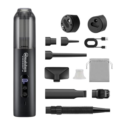 Cordless Car Vacuum: Maishen M3 Ultra Black 5-IN-1 Portable – Front View