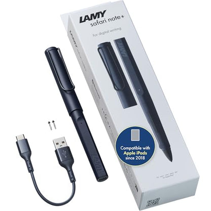 iPad Pen: LAMY Safari Note+ Steel Black Premium Stylus – Front View