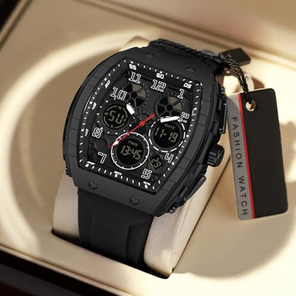 Mens Watches: Black Reloj para Hombre Unique Rectangle – In Use