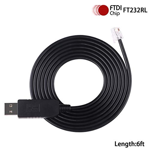 RS232 RJ9: Green-utech USB to RS232 RJ9 4P4C Console Serial – Side View