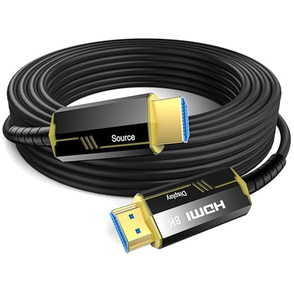 Male DGHUMEN Fiber Optic HDMI Cable 50FT – Front View