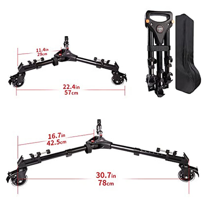 Photography Tripod Dolly: Heavy Duty with Larger 3-inch – Close-up Detail