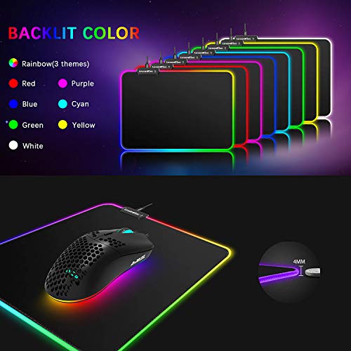 Mouse RGB: LexonElec AJ390 Gaming Mouse and Mousepad Combo – Side View