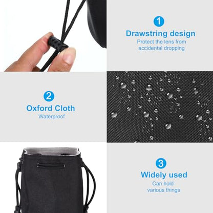 PATIKIL Soft Drawstring Lens Case – In Use